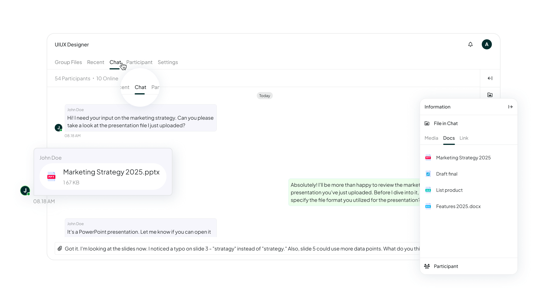 Jaybod UI Design - Chat